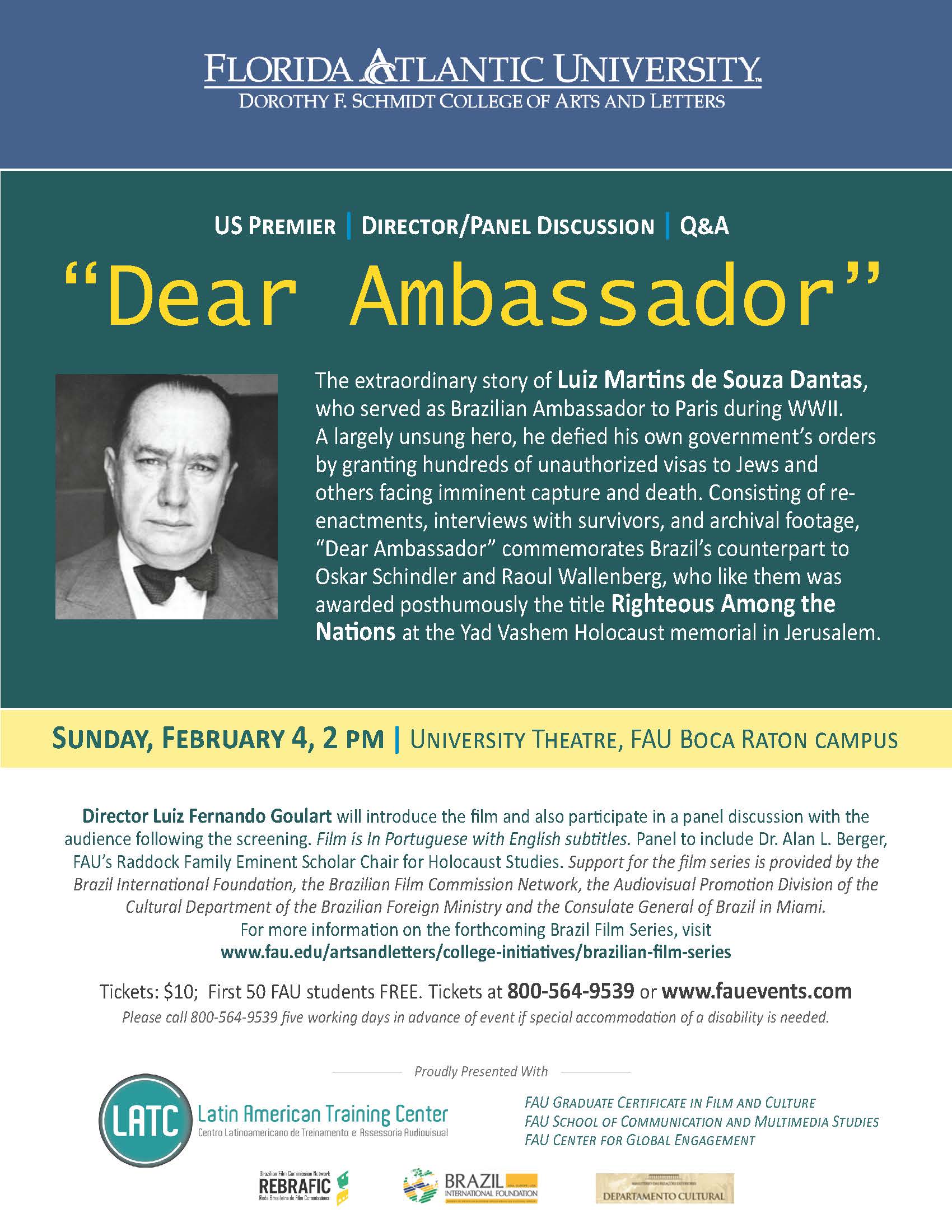 Dear Ambassador Film Screening Flyer