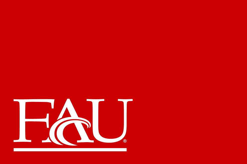 Florida Atlantic University [FAU] Logo on red background