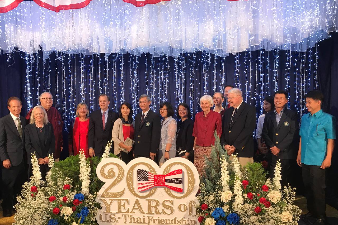 Zager with the U.S. Ambassador to Thailand, Glyn T. Davies, at a celebration of 200 years of Friendship between the United States and Thailand