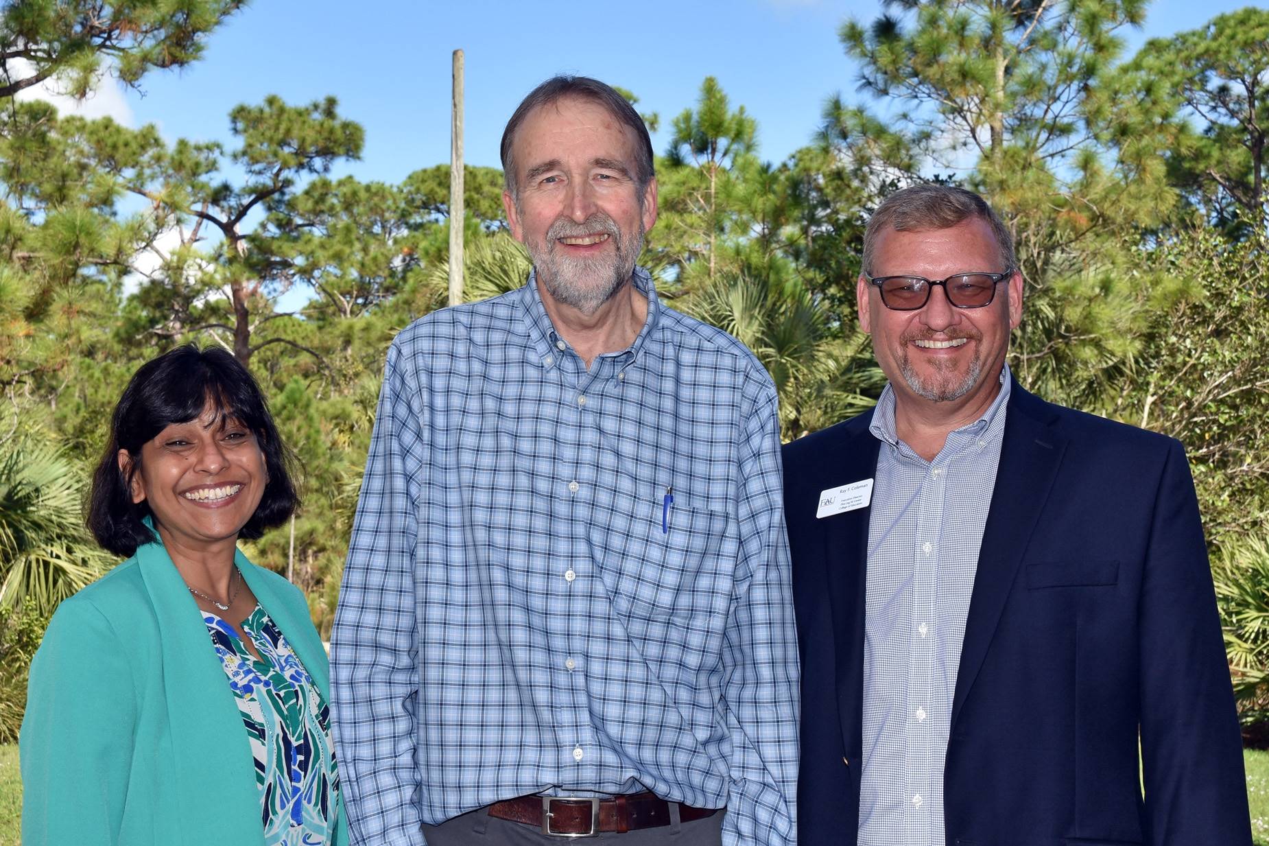 Dilys Schoorman, CCEI Chair, Bill Bigelow, and Ray Coleman, Pine Jog Executive Director