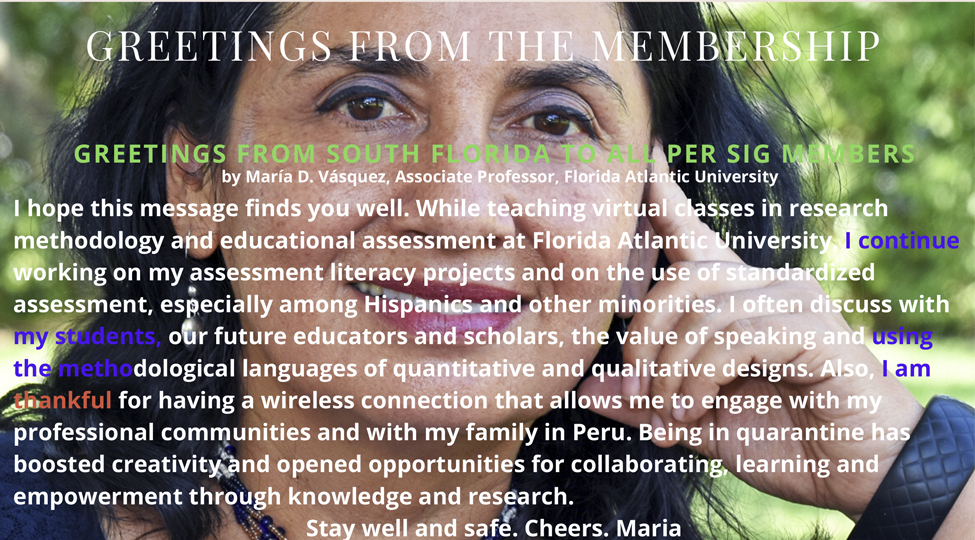 Maria Vasquez on first page of newsletter