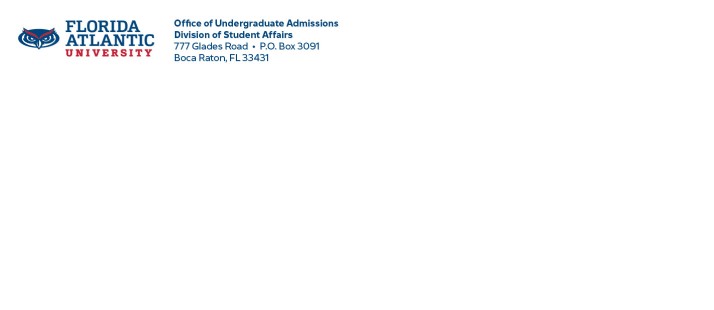 Florida Atlantic University branded envelope