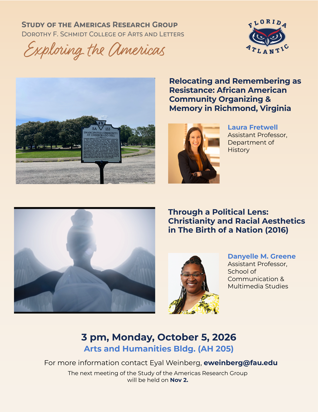Oct. 5 Resarch Group at 3pm