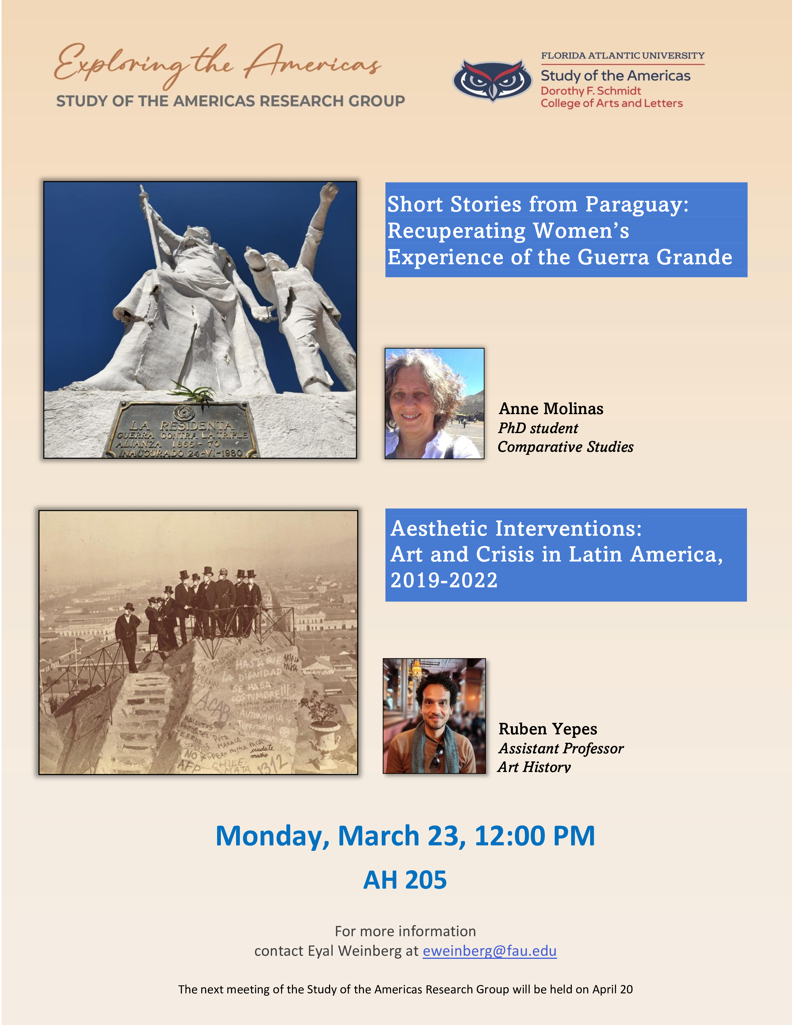 Research Group March 3, 2026 12PM AH 205