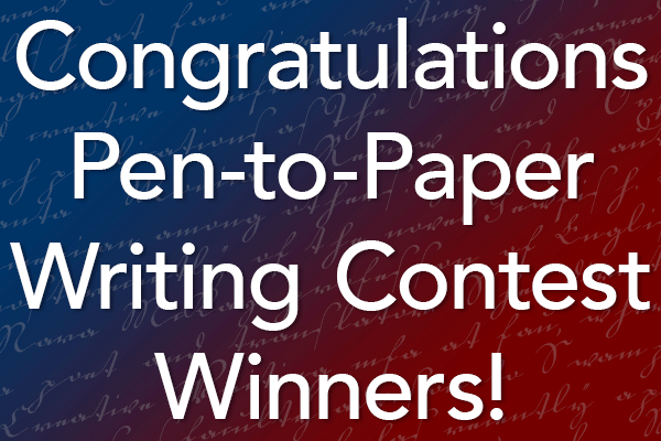 Congratulations Writing Contest Winners