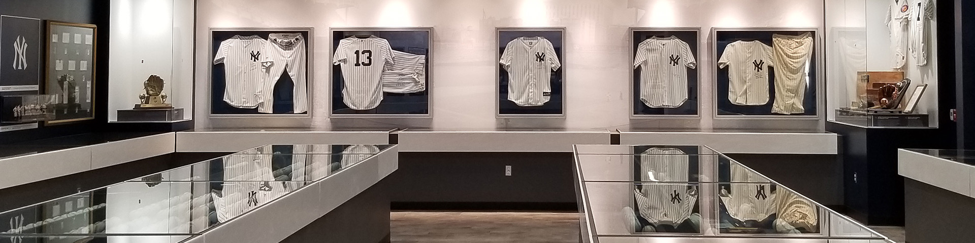 Yankees uniforms on display