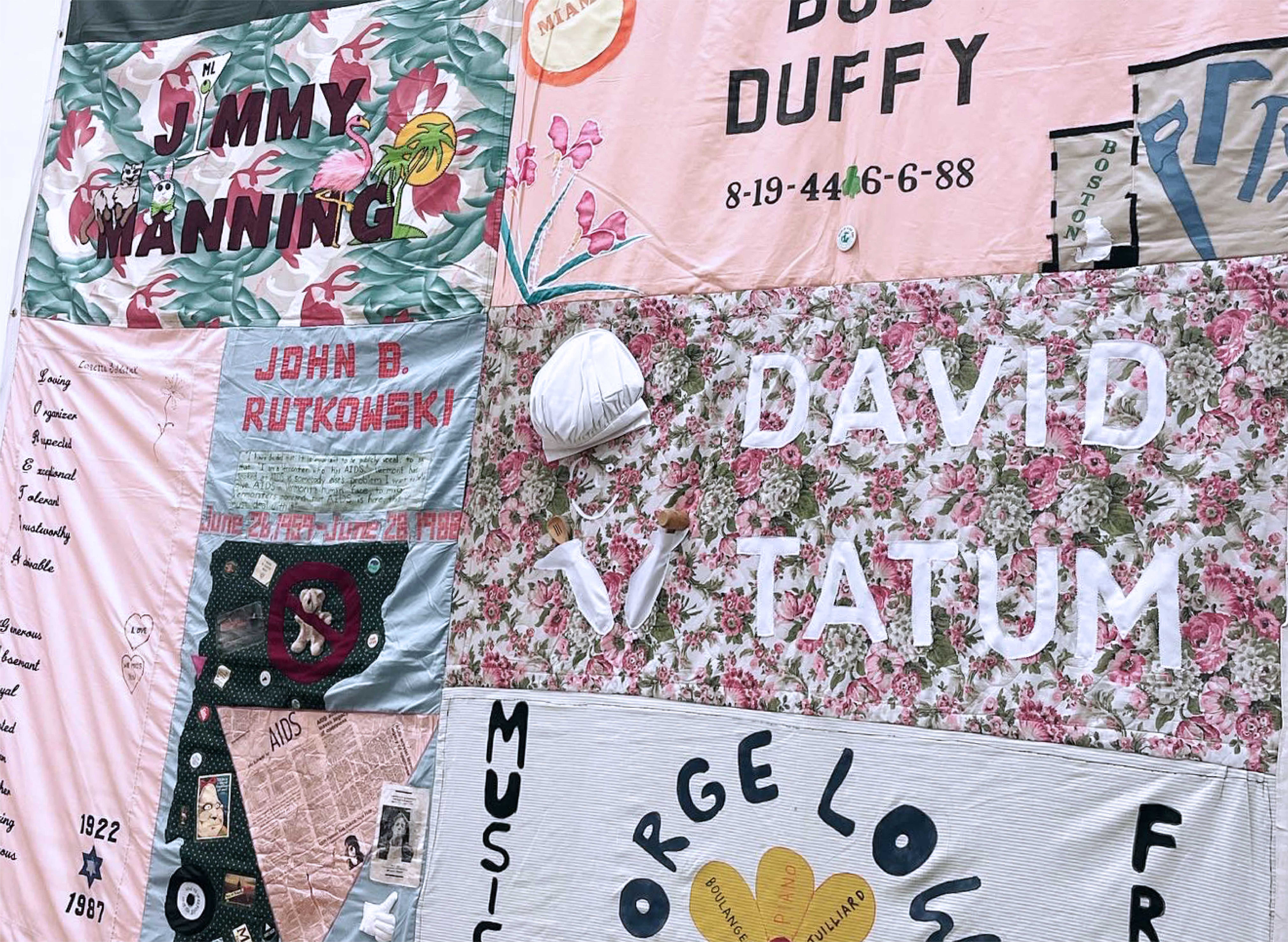 close up image of AIDS quilt