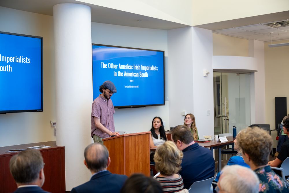  Male student in front of Podium