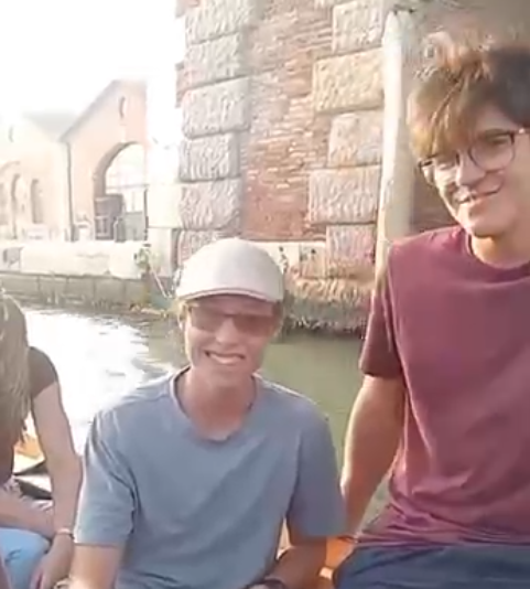 students on a gondola