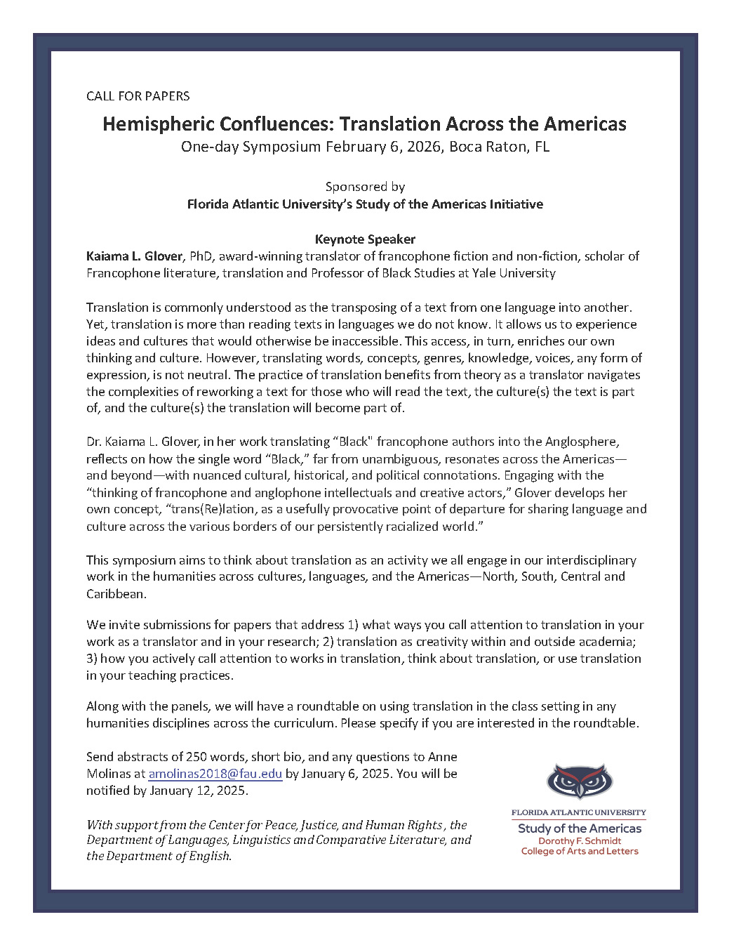 Hemispheric Confluences Call for Proposals