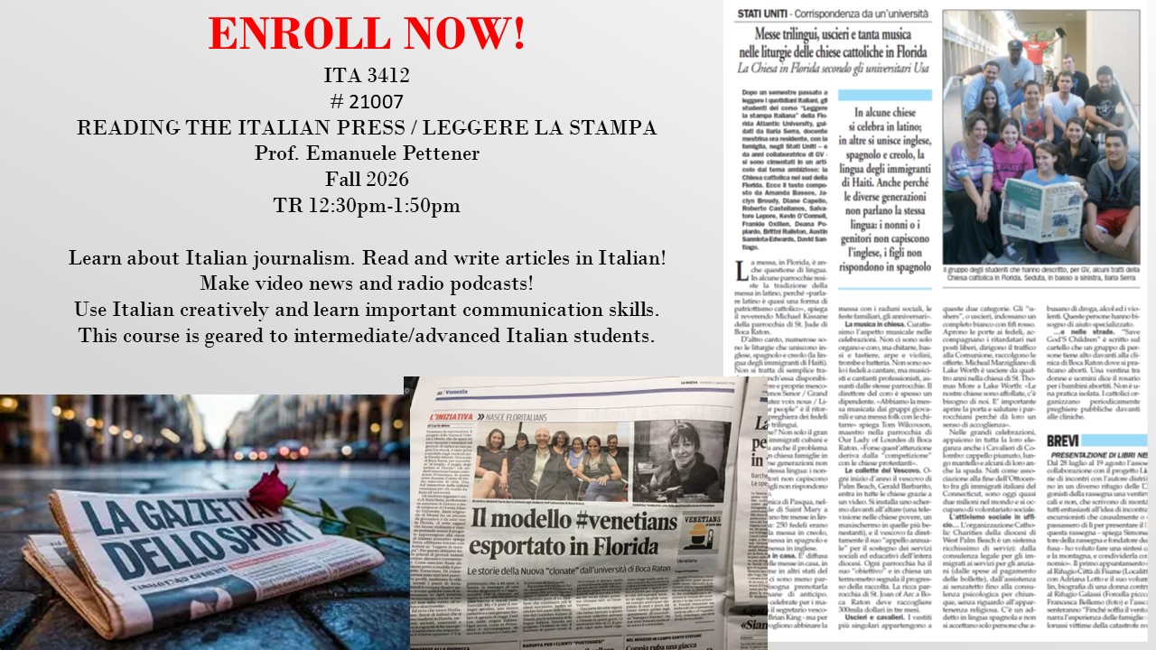 reading italian press course F26