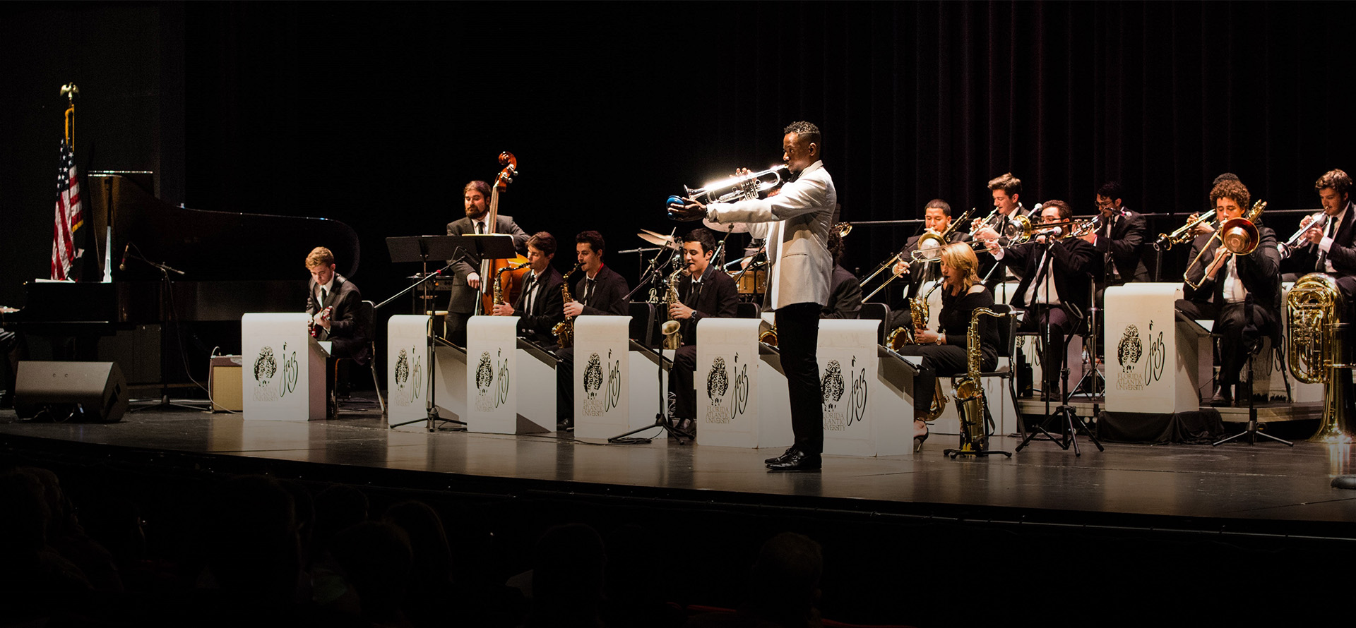 Students playing a saxophone