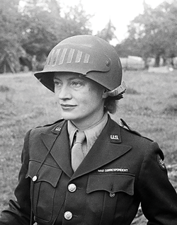 Image of a woman in a helmet and uniform