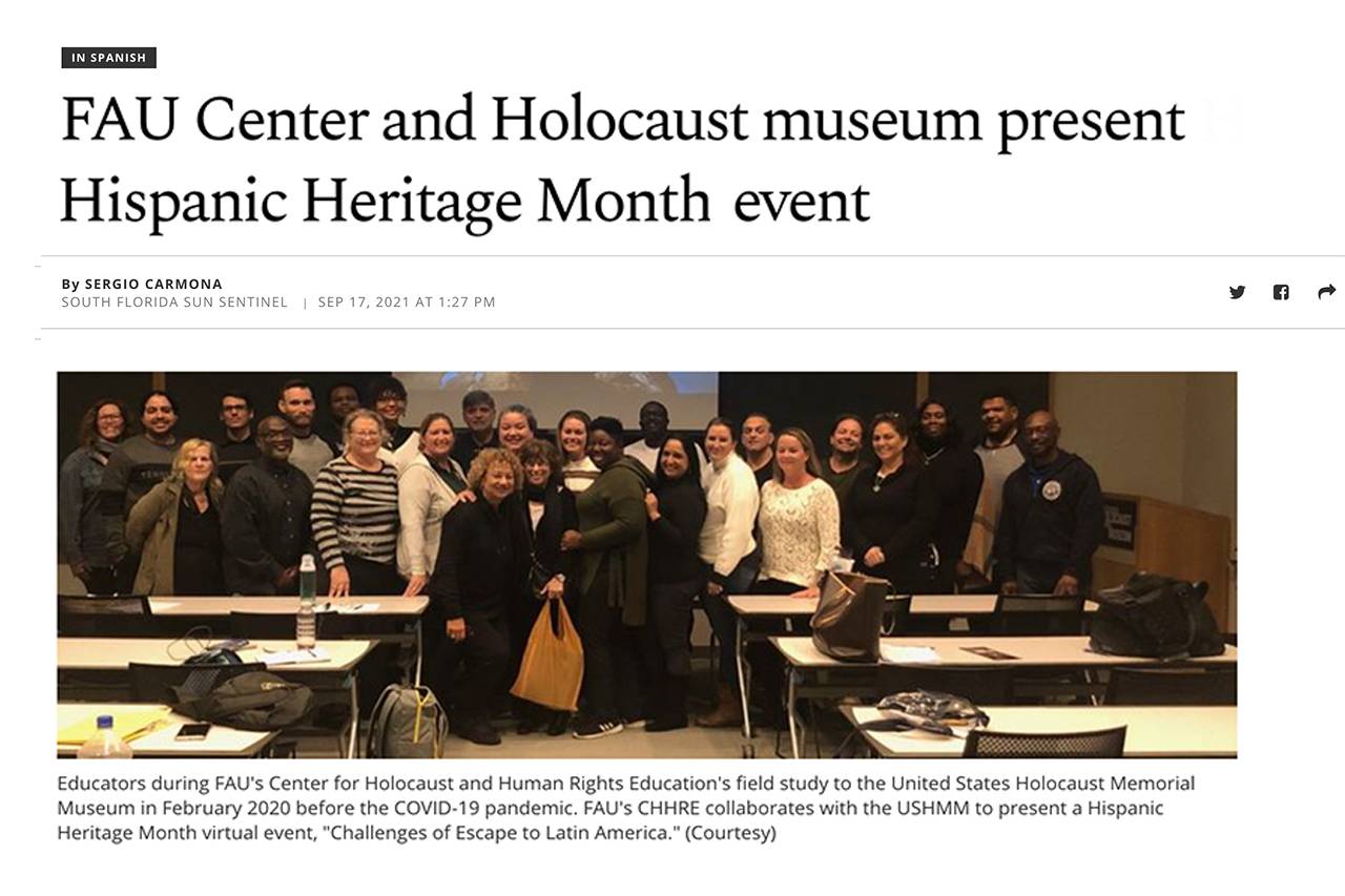 Jewish Journal - FAU CHHRE and Holocaust Museum Present Hispanic Heritage Month