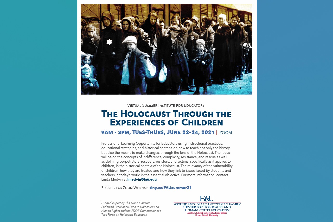 Virtual Summer Institute for Educators: The Holocaust Through the Experiences of Children