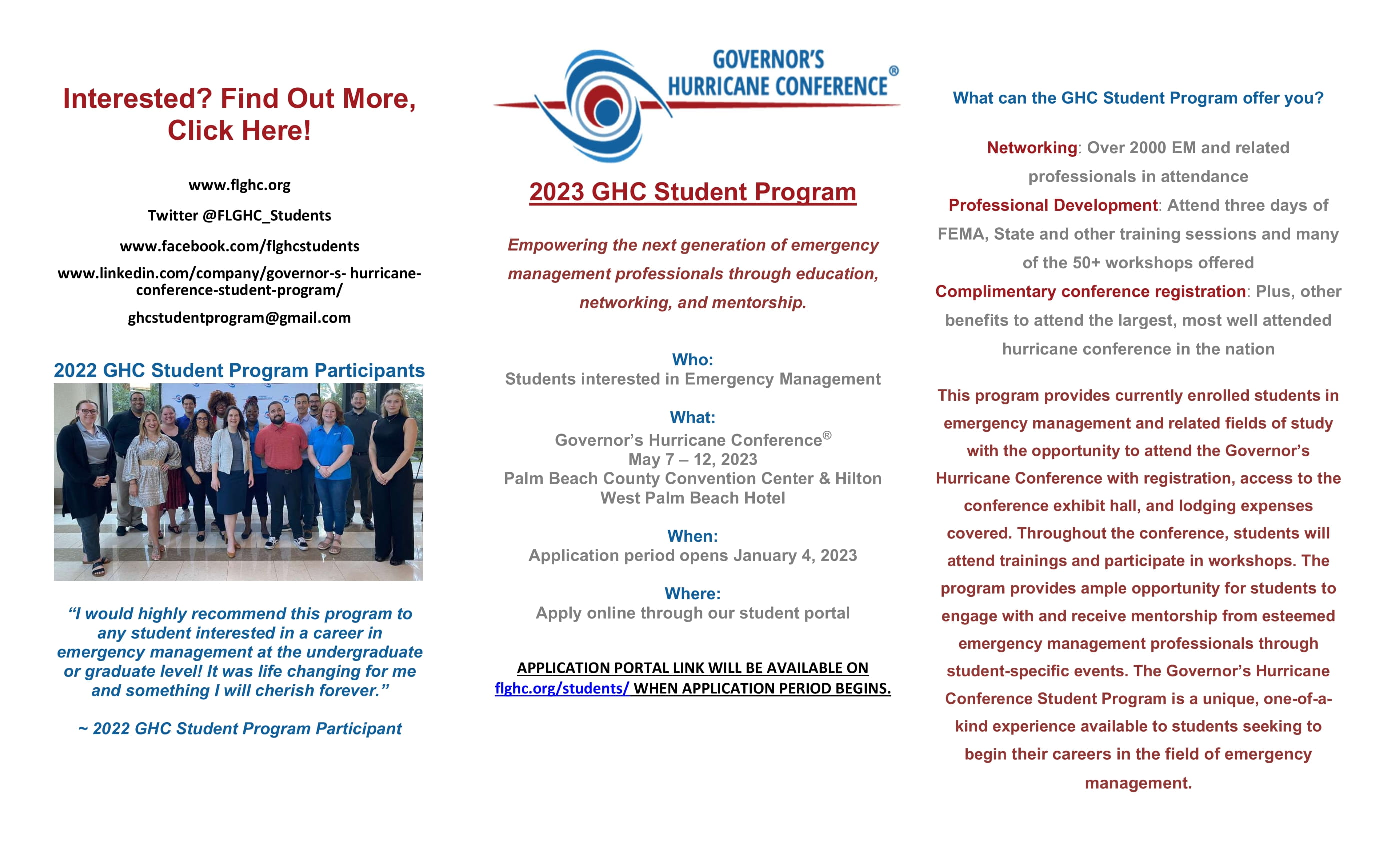 2023 Governor's Hurricane Conference Student Program