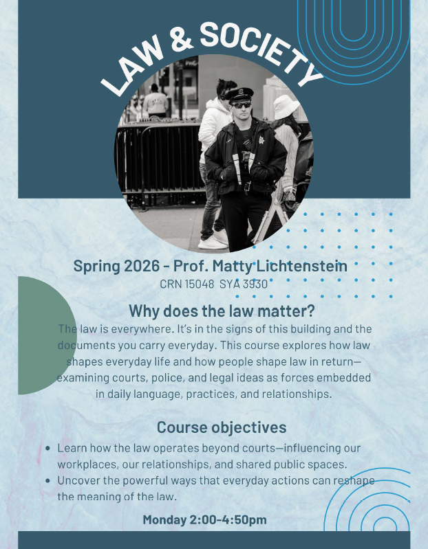 Course flyer containing a picture of a police officer standing and course details 