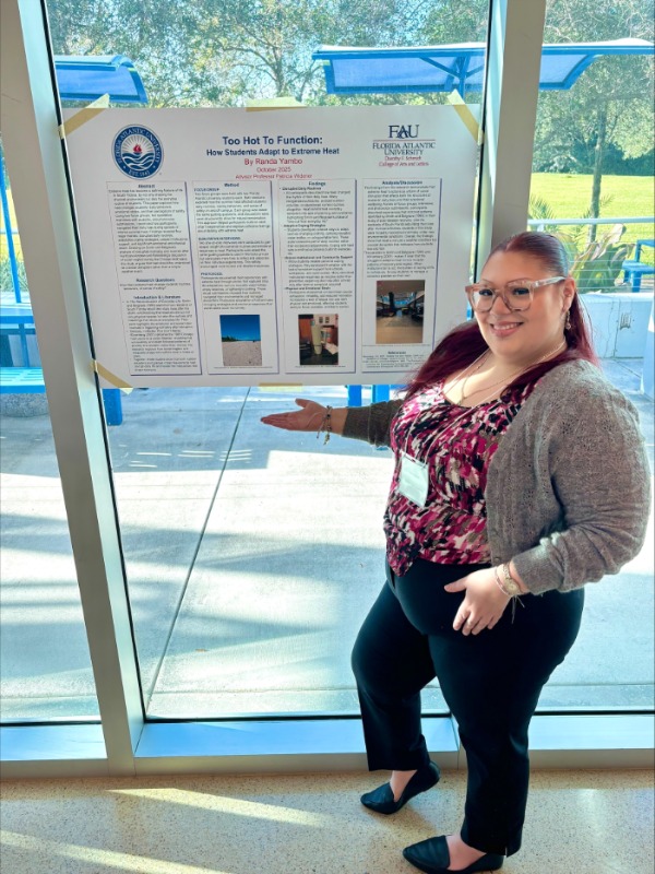 Randa presenting her reesarch at the 17th Annual Broward Student Research Showcase