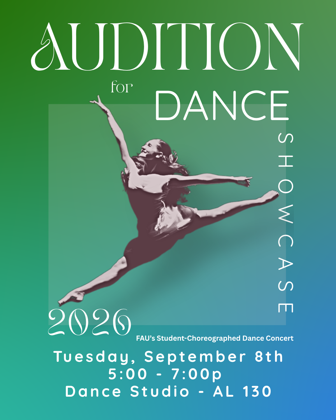 flyer for the 2026 dance showcase