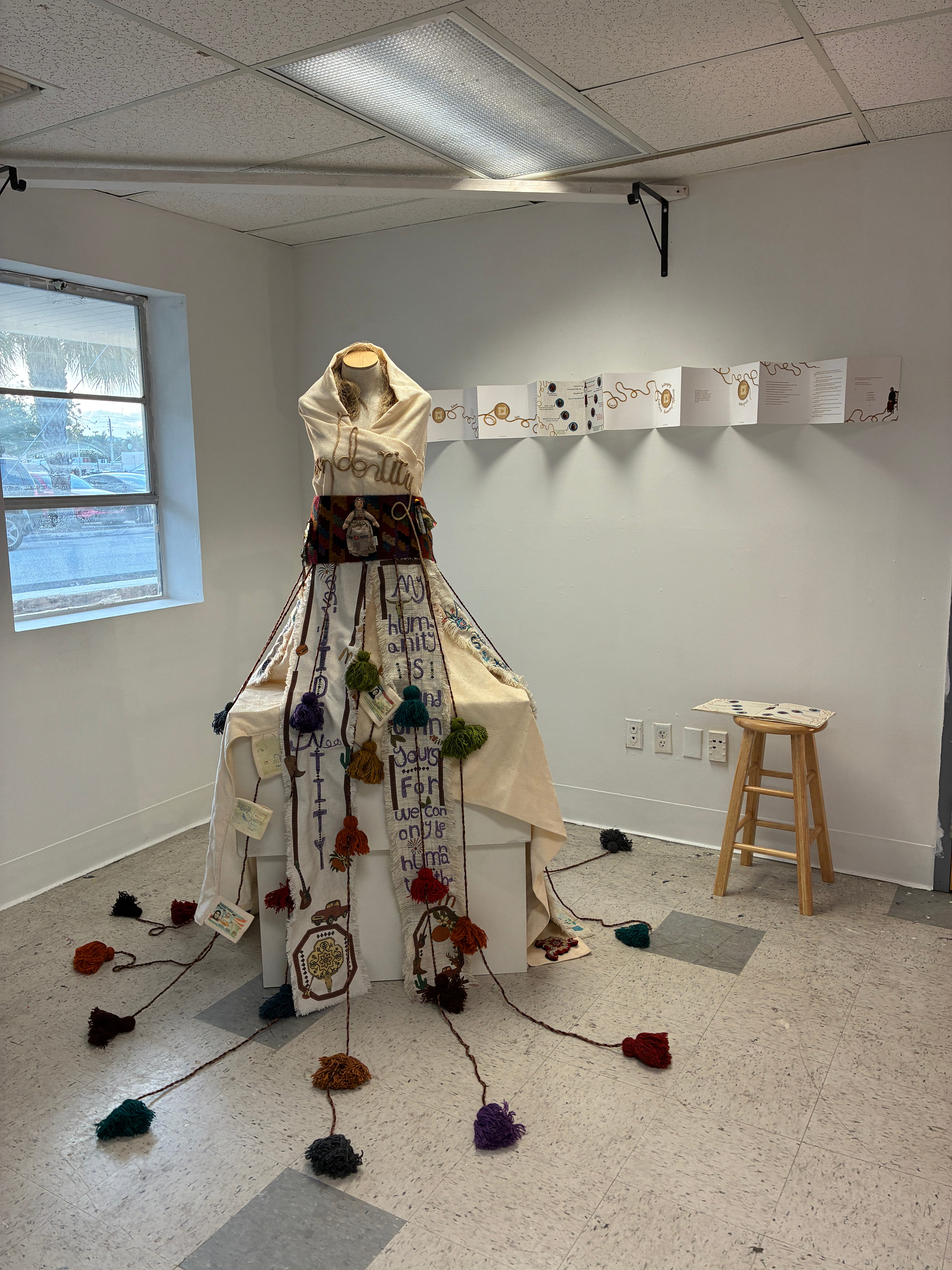 dress sculpture with background sketches