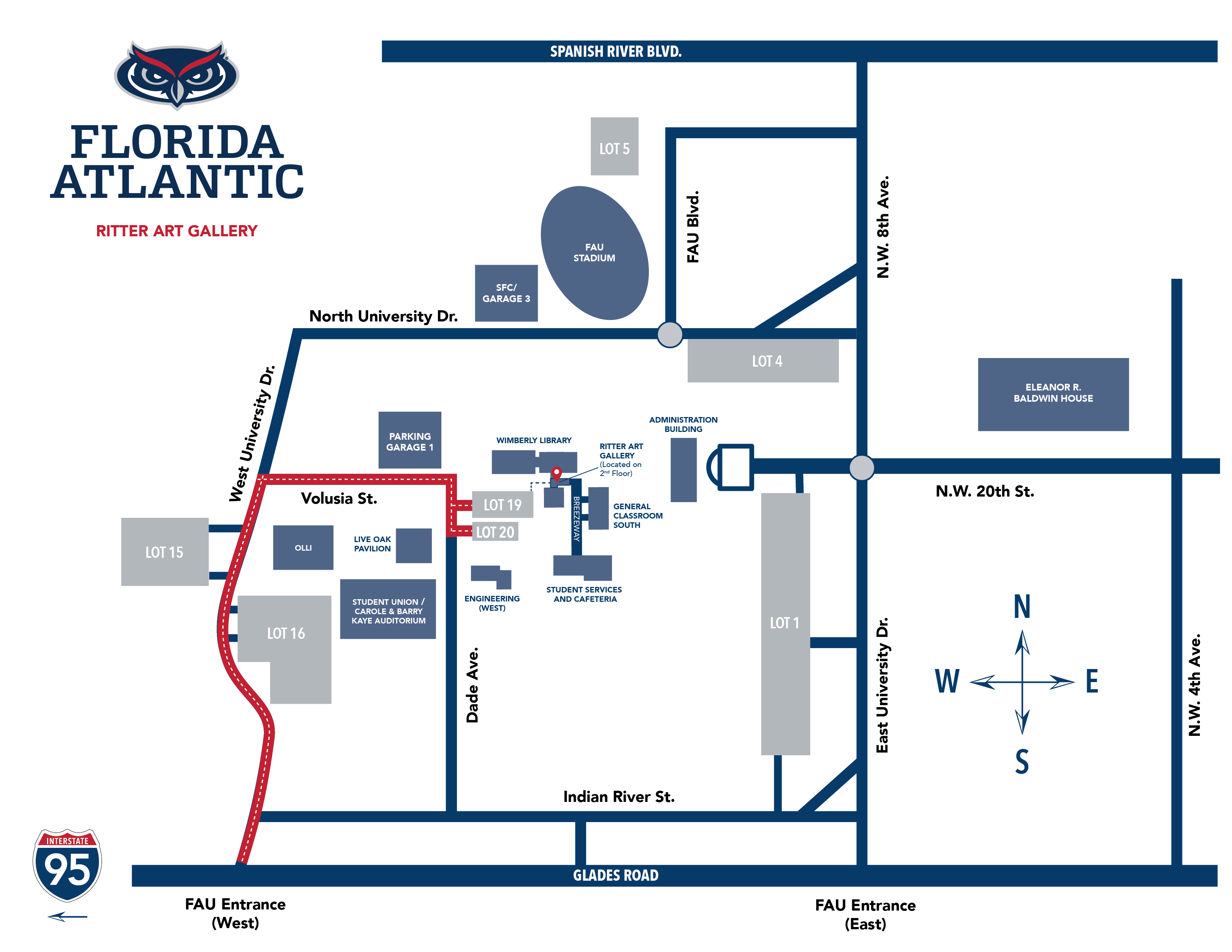 Map of the Ritter Gallery at FAU