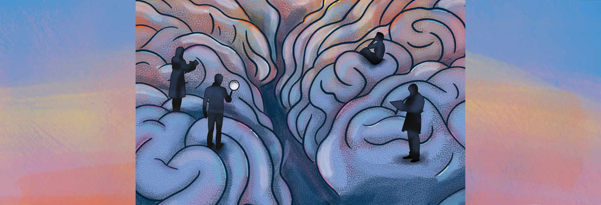 MasterMinds 2026 cover - abstract brain in pastel colors with silhouettes of four people inspecting the brain
