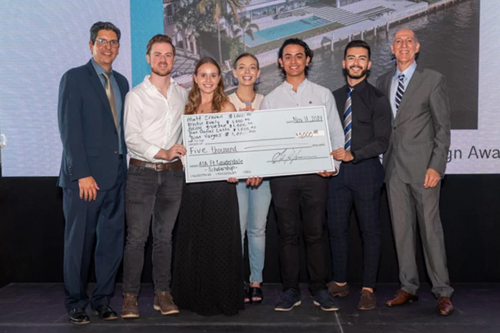 Jose Lobo VP/President-Elect AIA Fort Lauderdale, Matthew Craven, Kristin Evely, Nicole Grueser, Juan Daniel Lasso, Juan Vargas, Leon Cases, President AIA Fort Lauderdale.