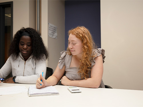 FAU Student tutoring another student