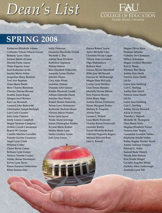 Spring 2008 Dean's List