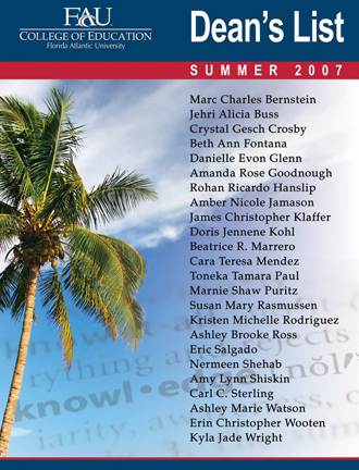 Summer 2007 Dean's List