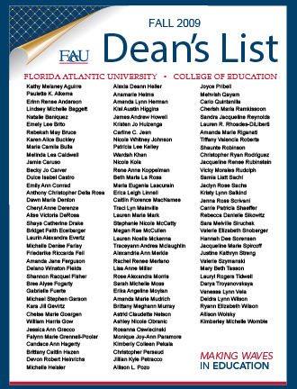Fall 2009 Dean's List