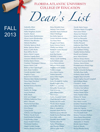 Fall 2013 Dean's List