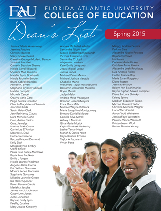 Spring 2015 Dean's List