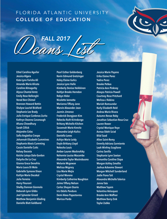 Fall 2017 Dean's List