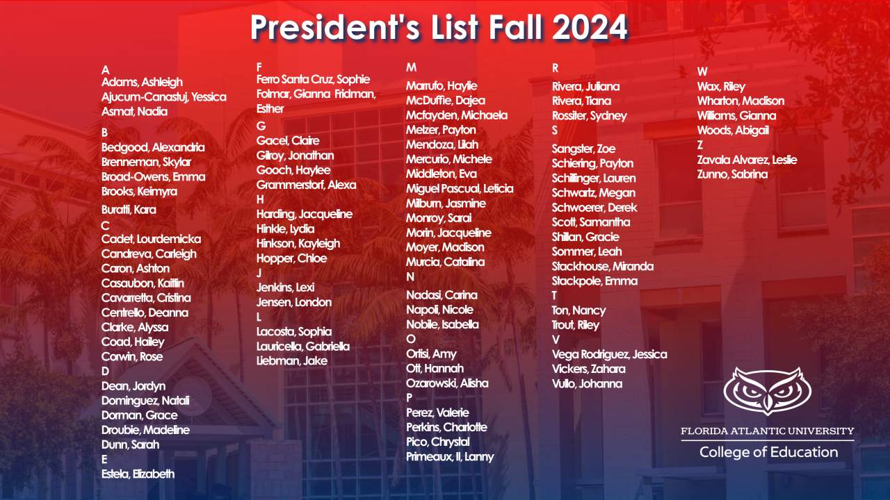 President's List Fall 2024