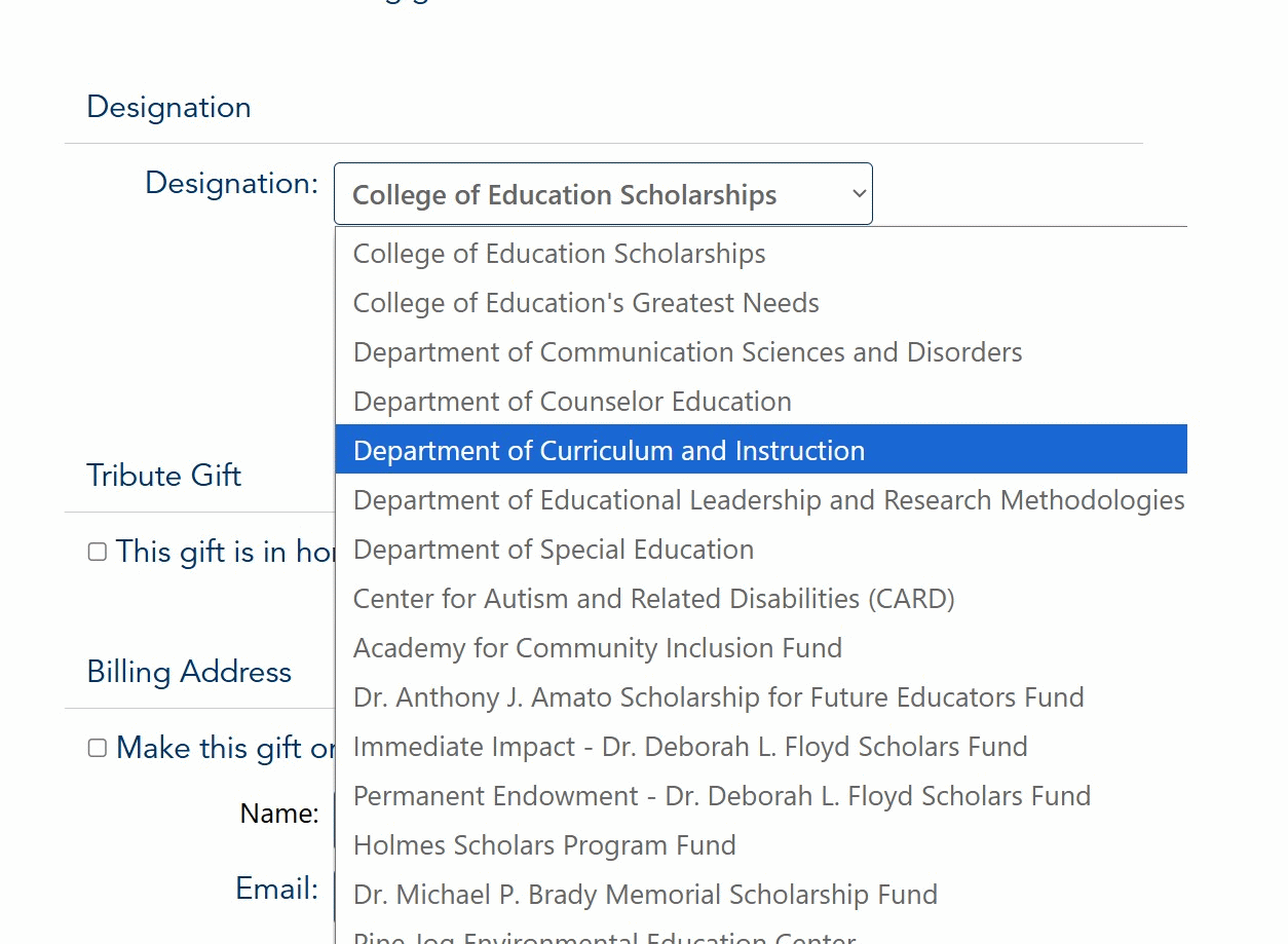 Donate to the department