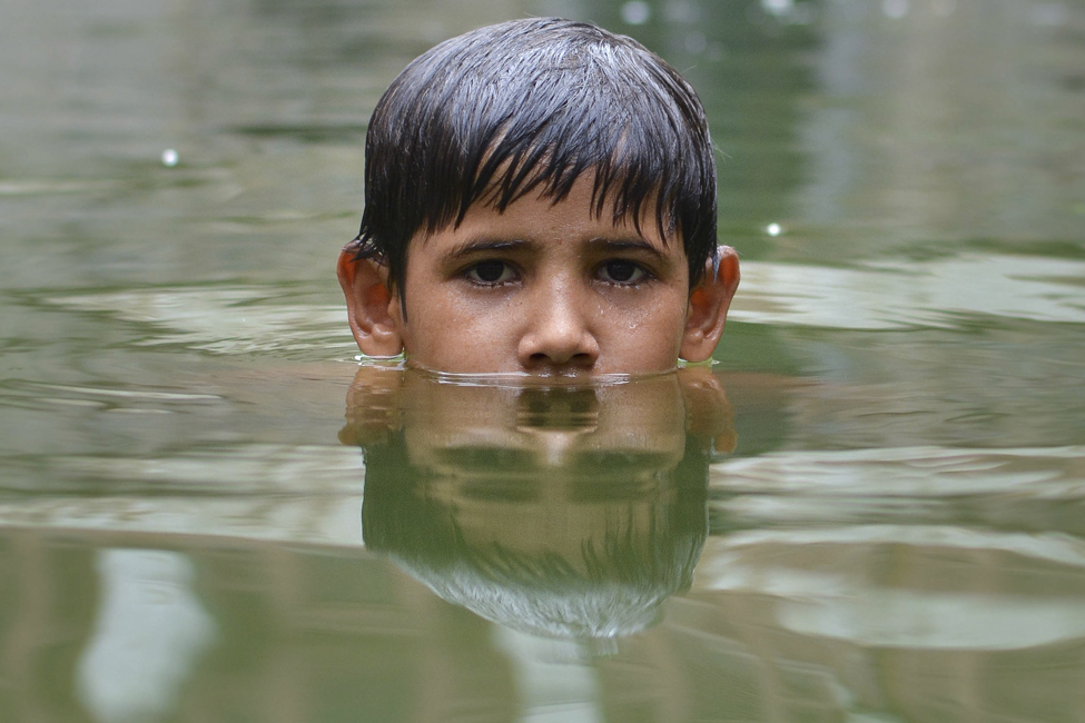 young boy in water