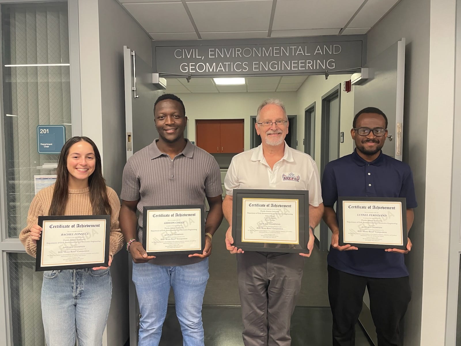 Image of students that won second place awards.