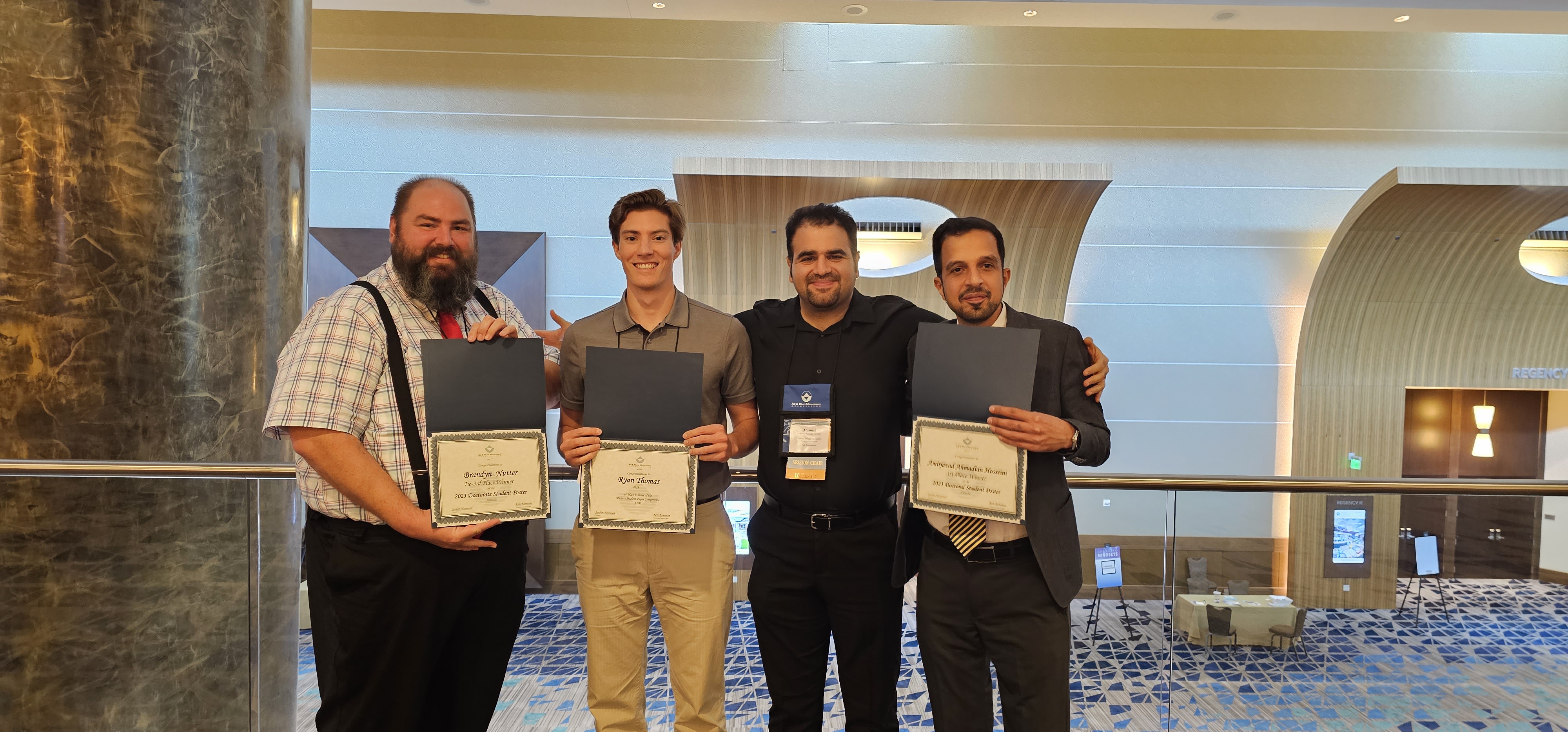 CEGE graduate students received prestigious awards at the 116th Air and Waste Management Association (A&WMA) Annual Conference and Exhibition 