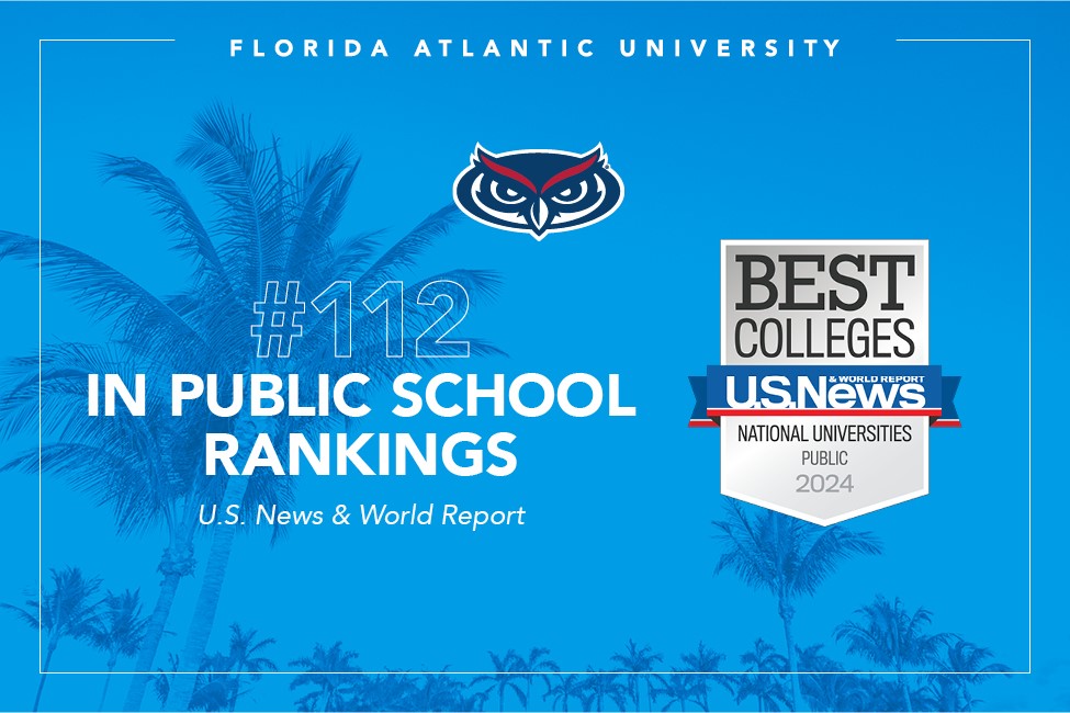 Florida Atlantic University made considerable gains in the U.S. News & World Report list of “Top Public Schools,” moving up to No. 112 from No. 131 in this year’s ranking of the nation’s best universities. This is the largest rise out of all public universities in the state of Florida for the second year in a row.