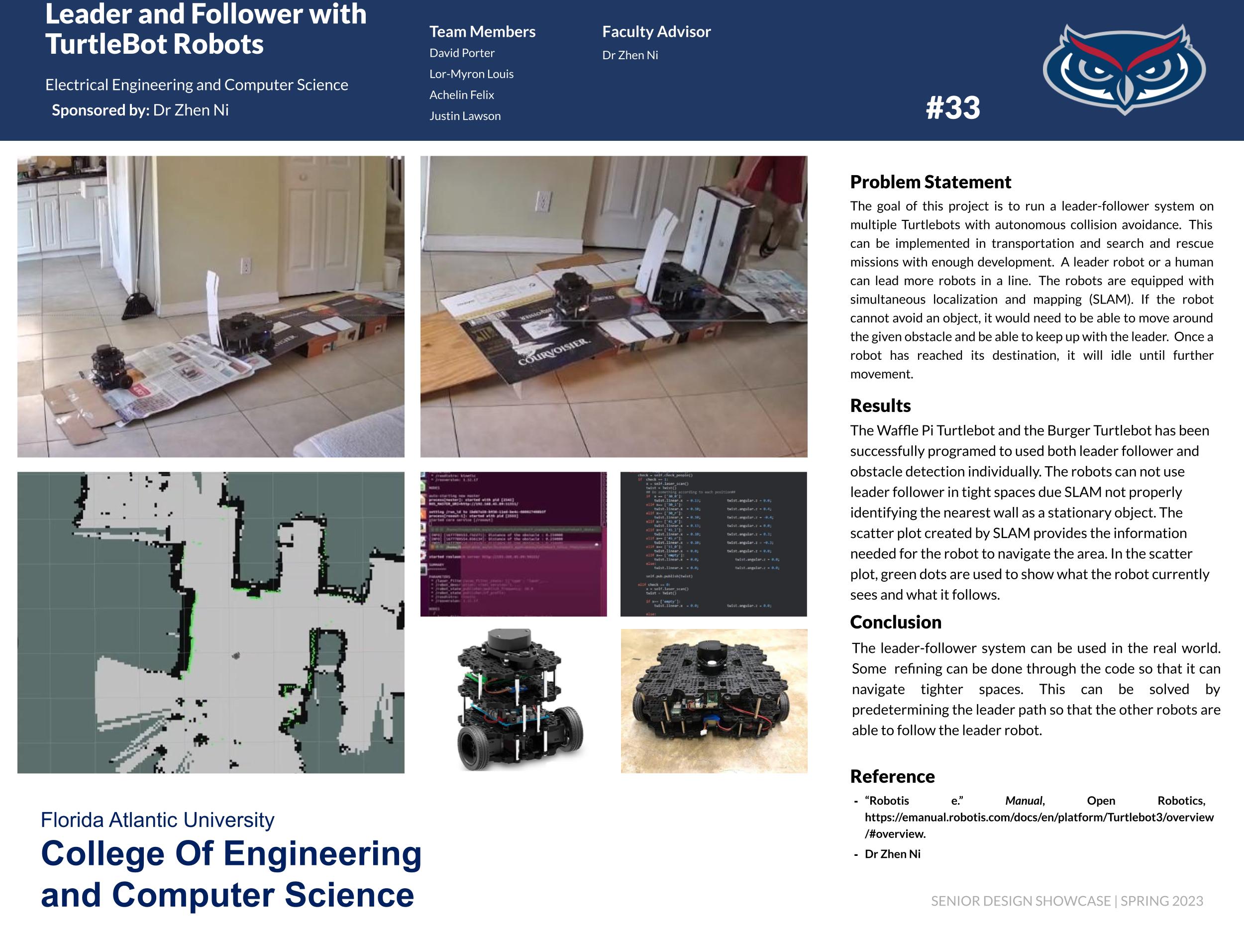 Leader and Follower with TurtleBot Robots 