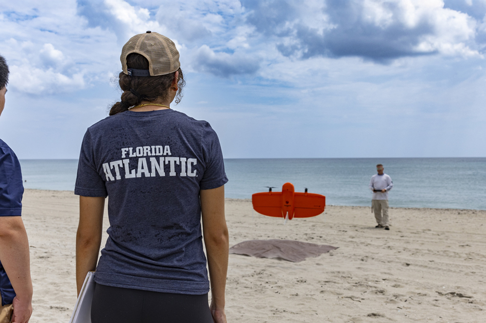 On the beach using a drone and high-resolution imaging