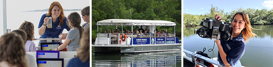 collage of people participating in boat tours