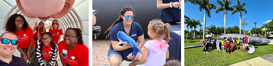 collage of images from whale exhibit event