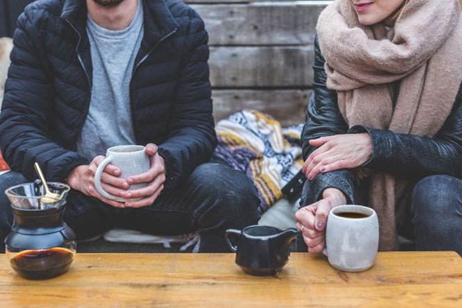 two people having a coffee together