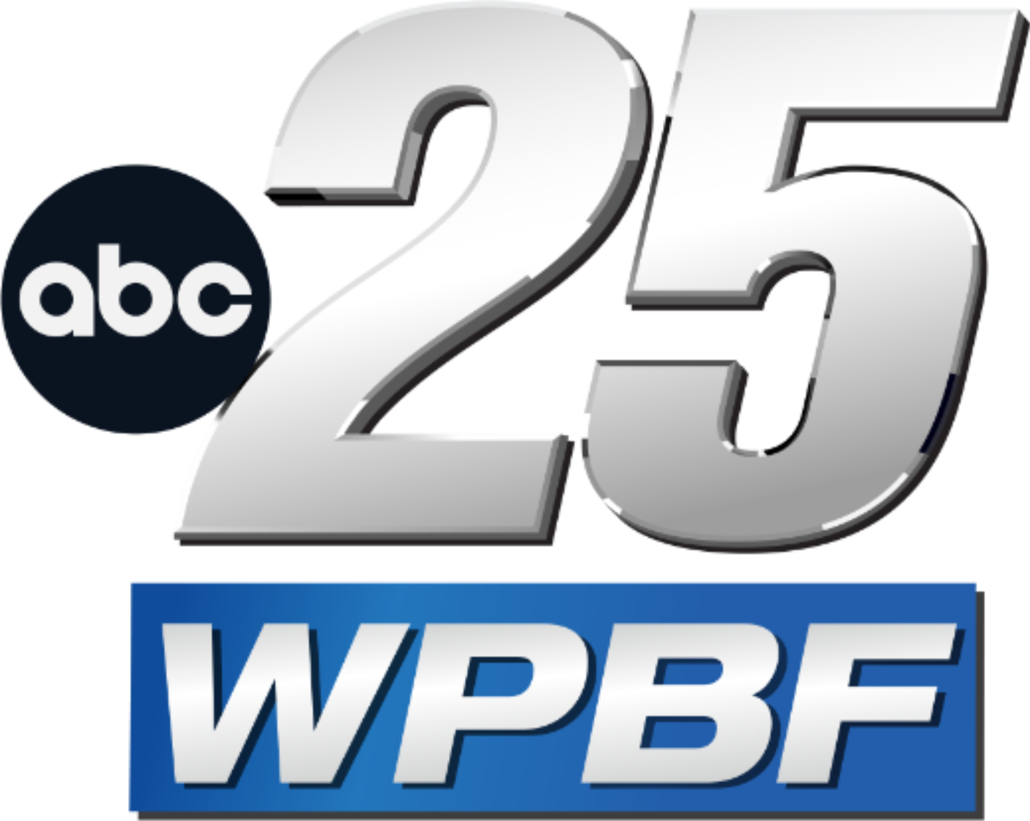ABC 25 WPBF station logo with a large metallic 25 and blue banner below