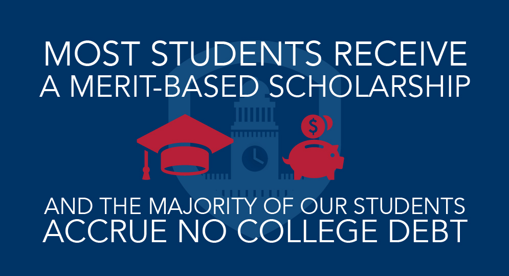 Most students receives a merit-based scholarship