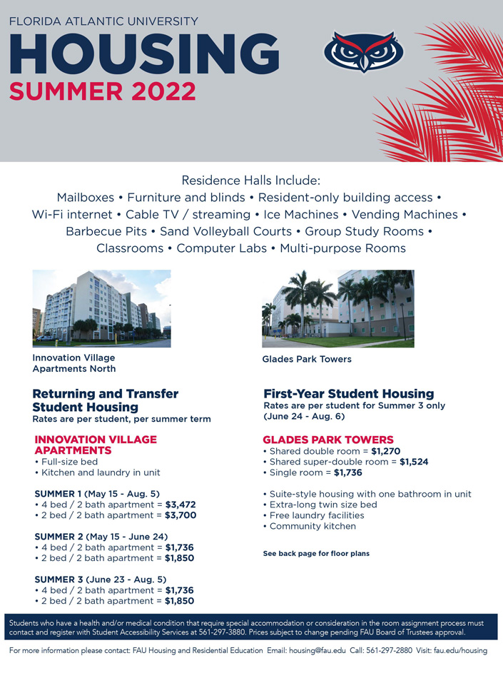 2022 Summer student rates