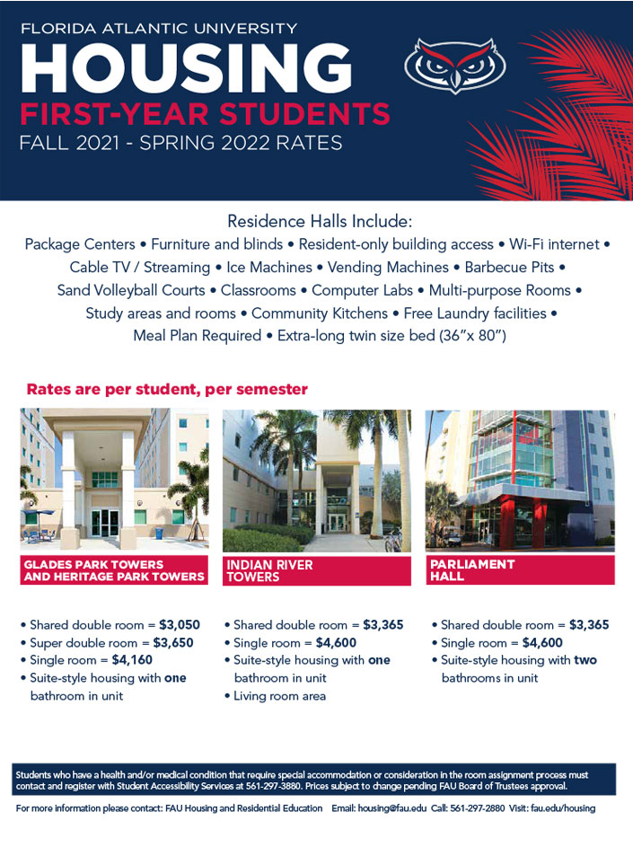 FAU Housing Rates