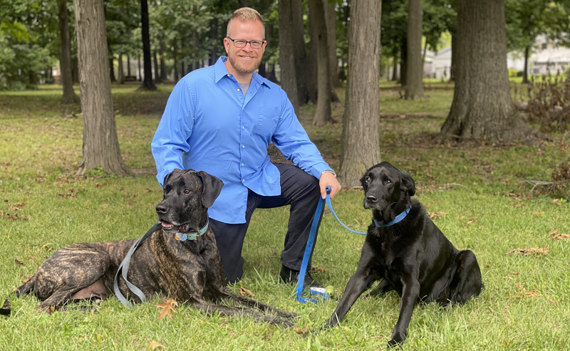 David Hibberd with dogs